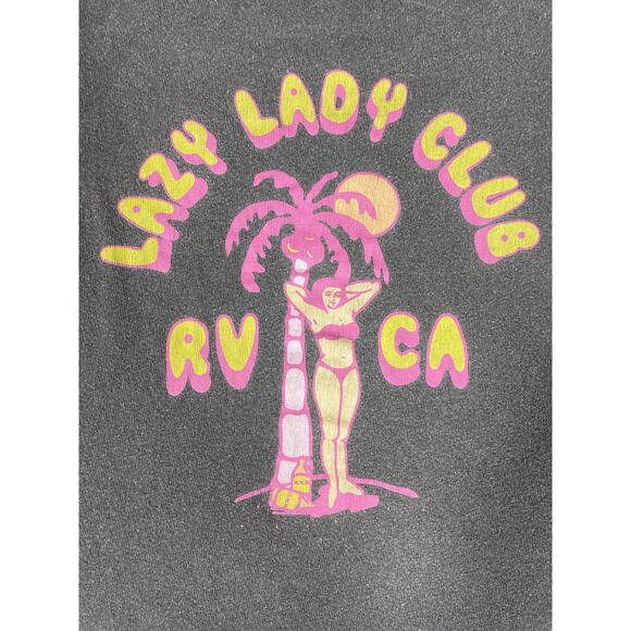 RVCA Lazy Lady Club Crop Tee Women’s Small Washed Black - Picture 6 of 7